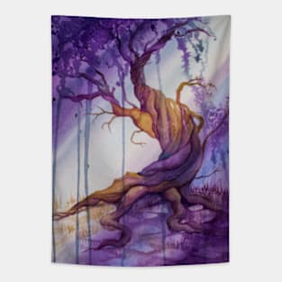 Purple Twisted Tree Tapestry