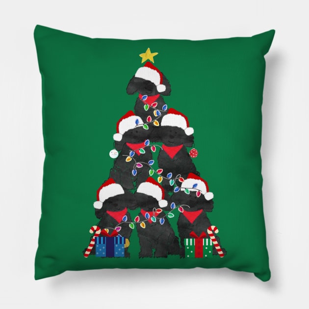 Labradoodle Puppy Christmas Tree Pillow by EMR_Designs