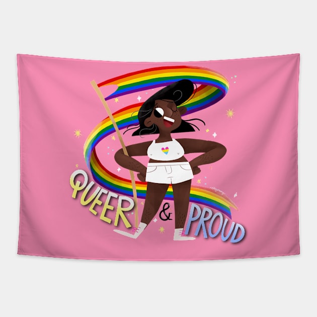 Queer & Proud - Pan Heart Tapestry by Gummy Illustrations