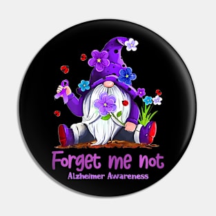 Forget Purple Gnome Me Not Purple Alzheimer's Awareness Pin