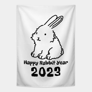 HAPPY RABBIT YEAR 2023 Chinese Year of the Rabbit, Zodiac Tapestry