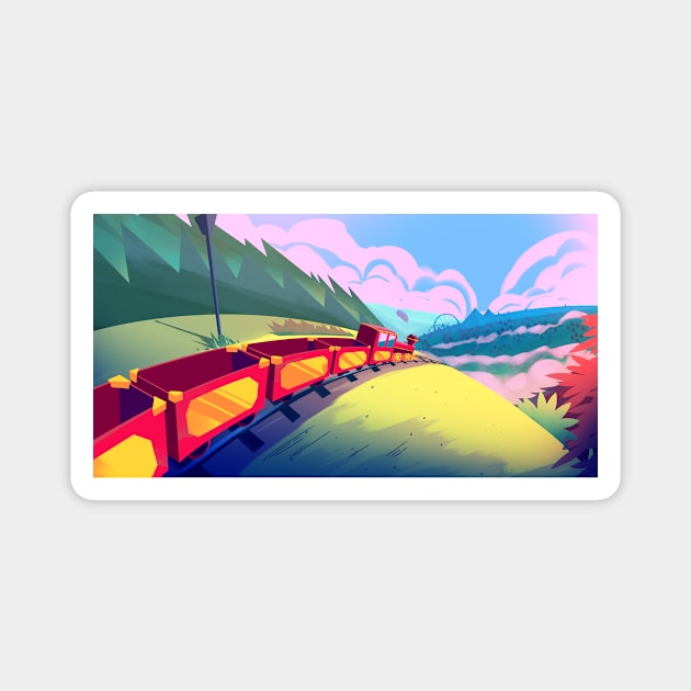 Train Adventure Magnet by sythelum