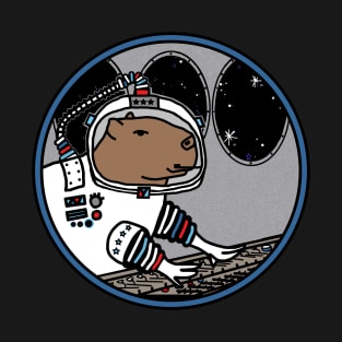 Sci Fi Space Capybara in Spaceship T-Shirt