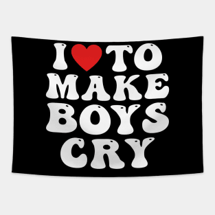 I Heart To Make Boys Cry Funny Red Heart Love Girls Tapestry