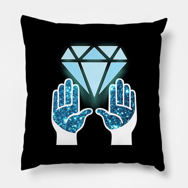 Diamond Hands HODL Pillow by INpressMerch