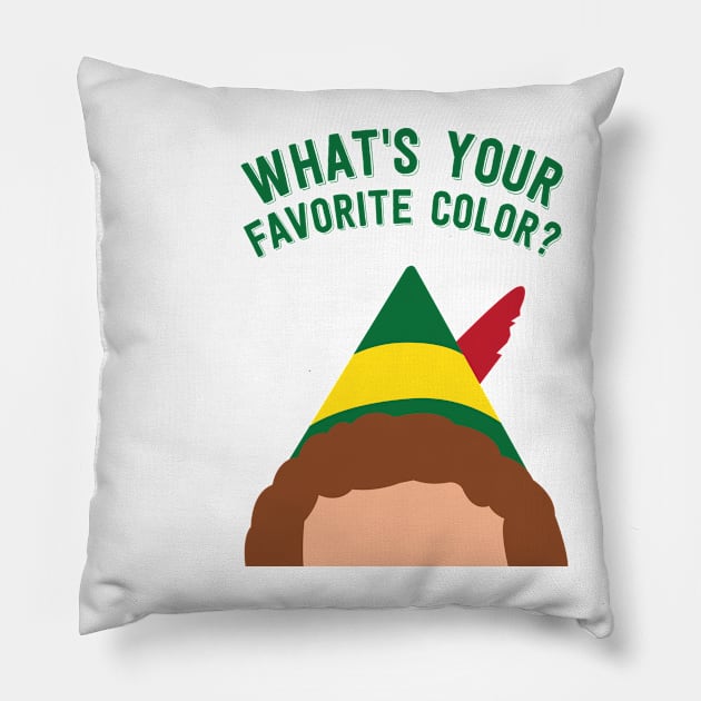 Buddy the Elf Inspired Quote What's your favorite color? Pillow by Lavenderbuttons