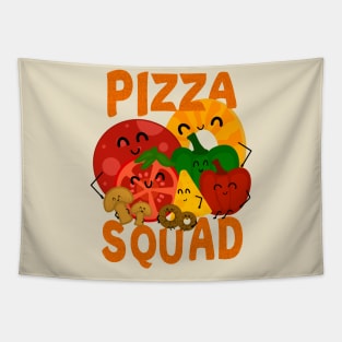 Pizza Squad, Pizza Ingredients for Pizza Lover Funny Tapestry