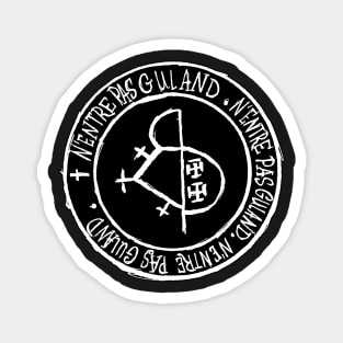 Dark and Gritty Seal of Guland (white on black) Magnet