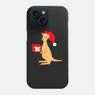 Cute Santa Claus Christmas Kangaroo with Elf hat Phone Case