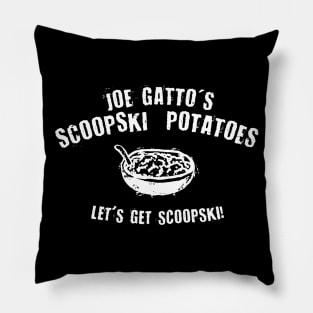 Scoopski Potatoes White Text Pillow