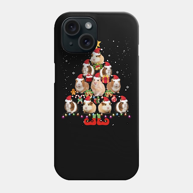 Funny Guinea Pig Christmas Tree Ornament Decor Gift Cute Phone Case by Oscar N Sims