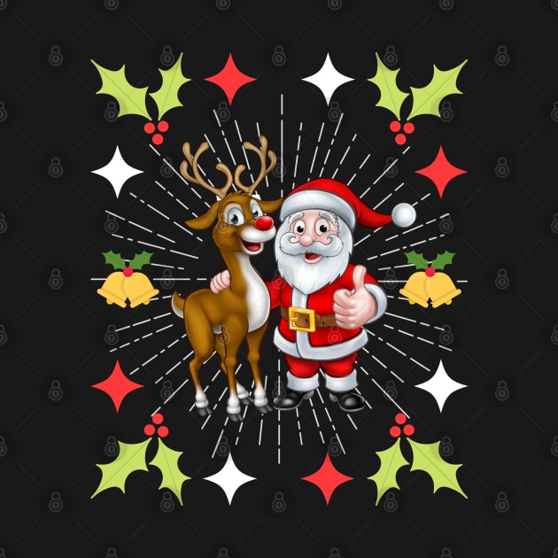 Christmas Sparkle in Christmas Santa and Christmas Reindeer by TeeGuarantee