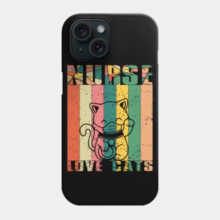 Nurse Who Loves Cats Retro Sunset Phone Case