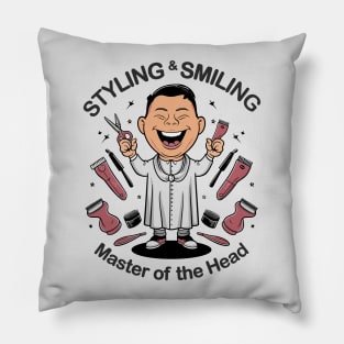 styling and smilimg master of the head Pillow