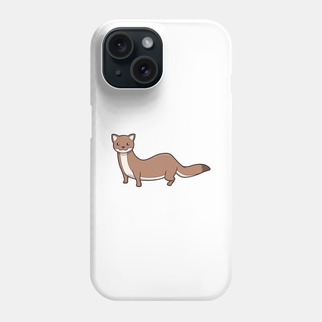 Kawaii Japanese weasel Phone Case by Modern Medieval Design