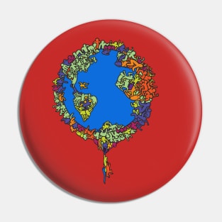 doodle people planet Pin