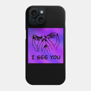 I see you, acid eyes, purple atmosphere , grunge style Phone Case