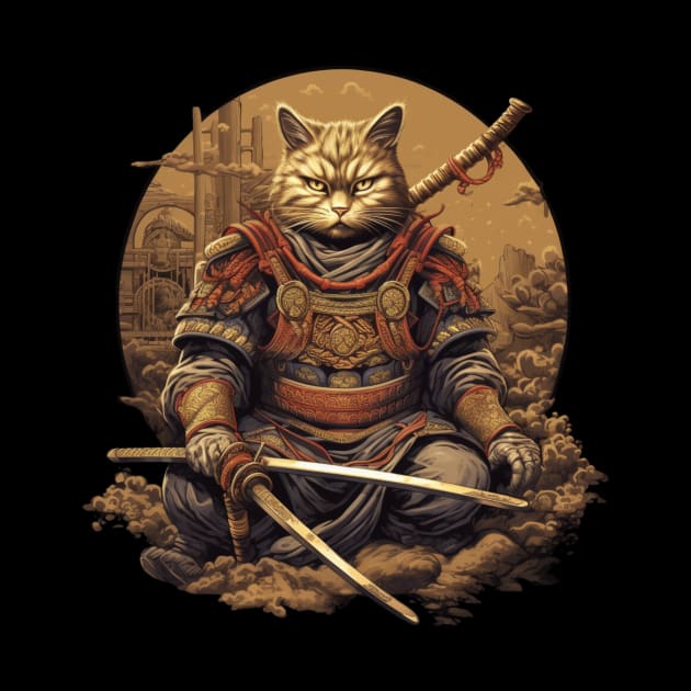 samurai ninja cat by Pestach