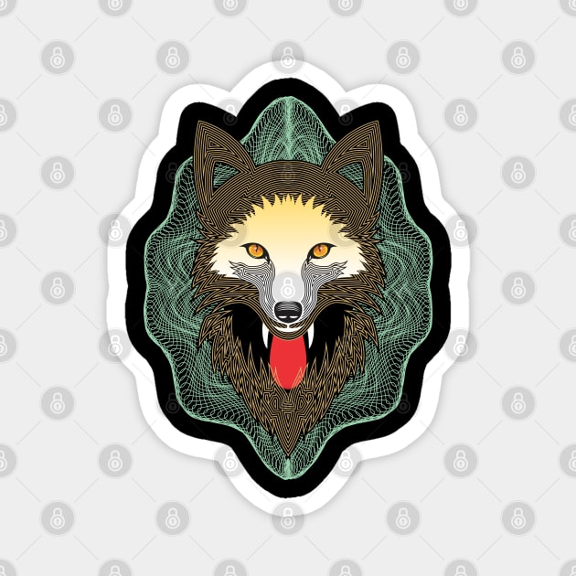 Wolf Wild Polygonal Magnet by noranajas