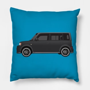 Vectored Boxcar Black Pillow