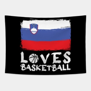 Slovakia Loves Basketball Tapestry