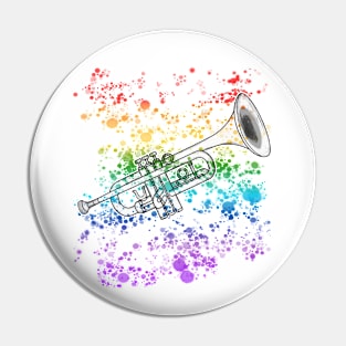 Trumpet Rainbow Colours Trumpeter Brass Musician Pin