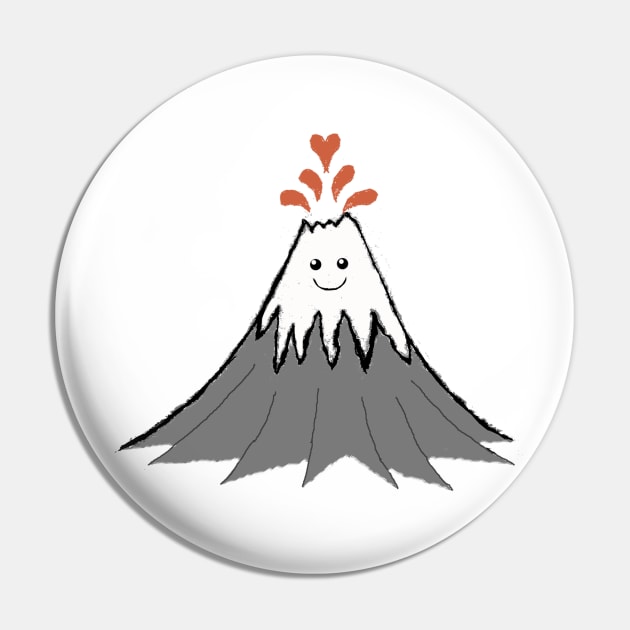 Cute Volcano Pin by wanungara