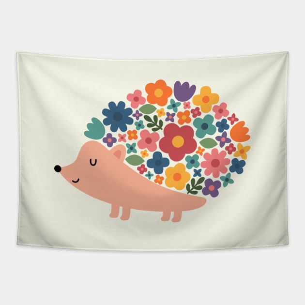 Floral Hedgehog Tapestry by AndyWestface