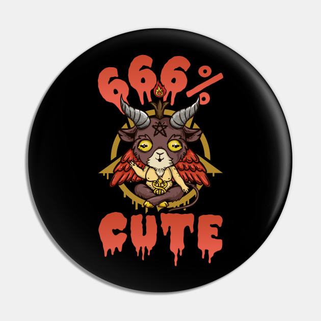 666% Cute - Satanic Chibi Anime Goat Head Baphomet - Kawaii Cute Anime - Pin | TeePublic 666% Cute - Satanic Chibi Anime Goat Head Baphomet - Kawaii Cute Anime - Pin | TeePublic