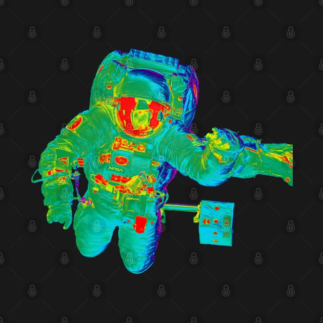 NASA Astronaut in Green, Blue, Red, Yellow and Pink Colors by The Black Panther