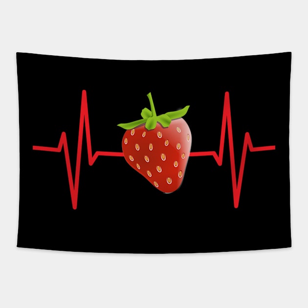 My heart beats for strawberries Tapestry by MissMorty2