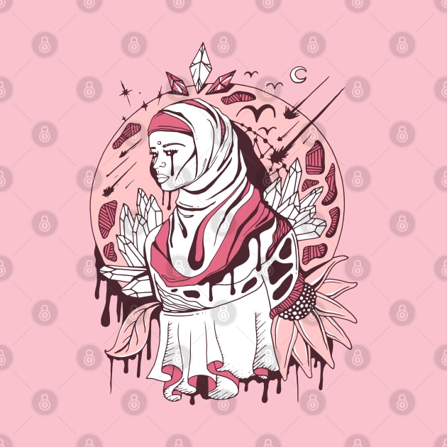 Pink and White Goddess of The Hijab by kenallouis