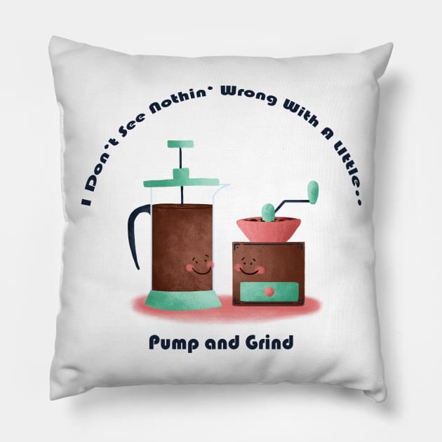 Pump and Grind Pillow by Dogwoodfinch