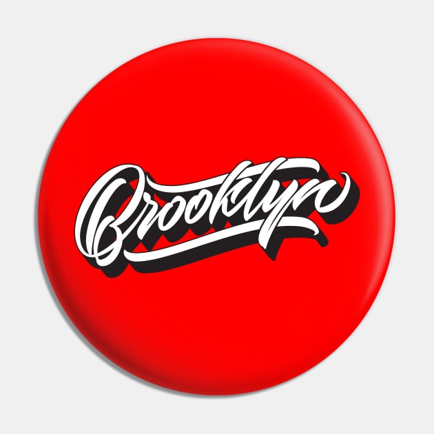 Brooklyn hand made original lettering Pin by Already Original