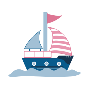 Blue and pink boat T-Shirt