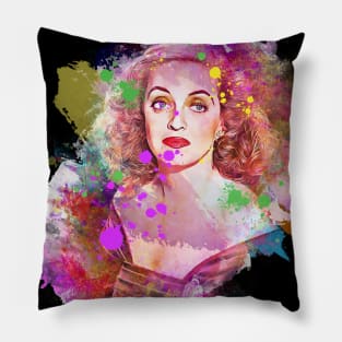 Bette Davis - Splash color art Pillow