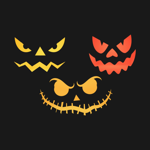 Scary Halloween Carved Pumpkins Face For Women, Men & Kids by AorryPixThings