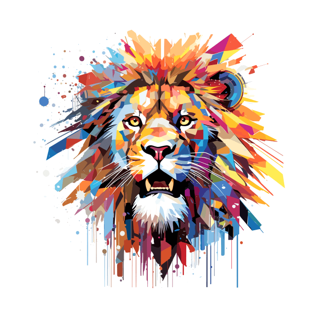 Lion Animal Freedom World Wildlife Wonder Abstract by Cubebox