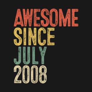 Awesome Since July 2008 12th Birthday Gifts 12 Year Old T-Shirt