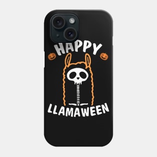 Llama skeleton  happy halloween tee Phone Case