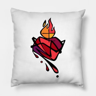 Jesus Christ Sacred Heart illustration Pillow