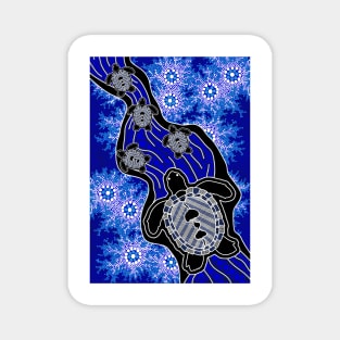 Aboriginal Art - Baby Turtles Magnet