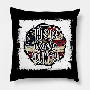 This Is God's USA Country Christian Sunflower American Flag Pillow