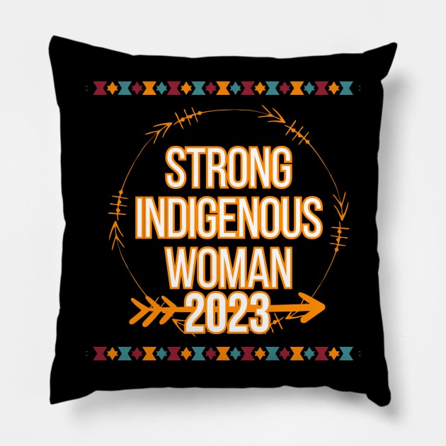 Native American Strong Indigenous Woman Heart Pillow by click2print