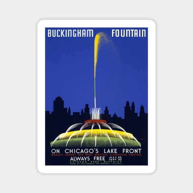 Buckingham Fountain Chicago Magnet by RockettGraph1cs