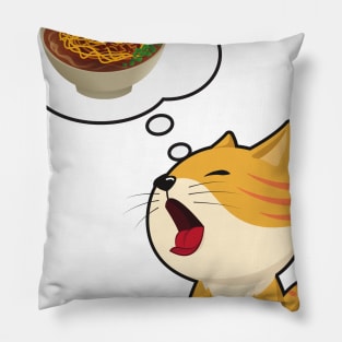 Cat think eating Ramen Pillow