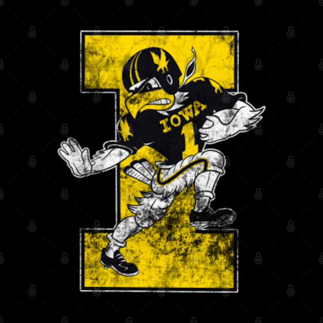 Viintage Iowa Hawkeyes Football Mascot Distressed Version - Hawkeyes - Phone Case