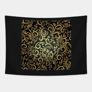 Golden floral pattern Tapestry