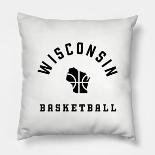 Wisconsin Basketball in Black Pillow