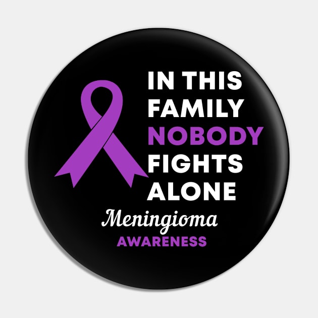 In This Family Nobody Fights Alone Meningioma Awareness Pin by Color Fluffy